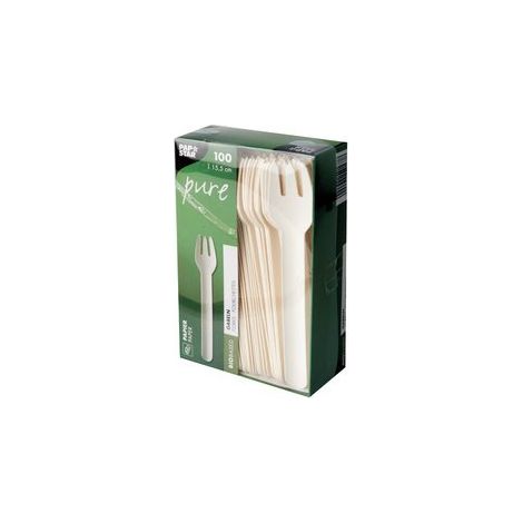 Fourchette en papier  blanc - Lot de 100
