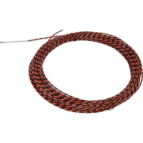 Ortviai Câble d'acier gainé plastique 50 m rouge et noir pour ascenseur, grue et tracteur – résistant à la corrosion
