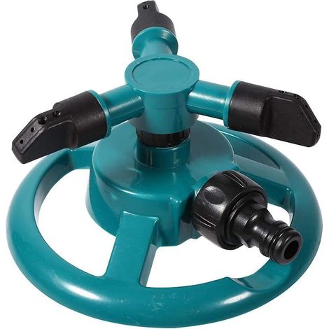 Aspersor de jardín, aspersor para césped, aspersor de jardín, aspersor para césped, aspersor para césped rotatorio automático de 360 grados, sistema de riego de tres boquillas