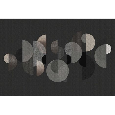 Papier peint panoramique gris design Tapisserie panoramique originale graphique Papier peint panoramique tendance à motif rétro (1/2)