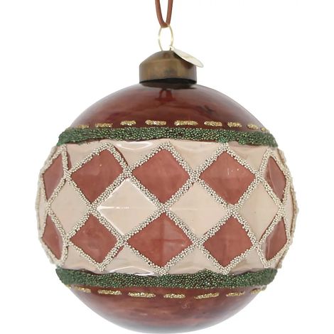 Sfera decorativa Geometrical in vetro marrone Ø10 cm (1/2)