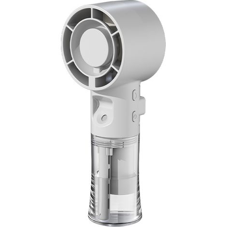 Ventilador portátil con nebulizador, recargable por USB, con depósito de agua de 20 ml, mini ventilador portátil, blanco. (1/5)