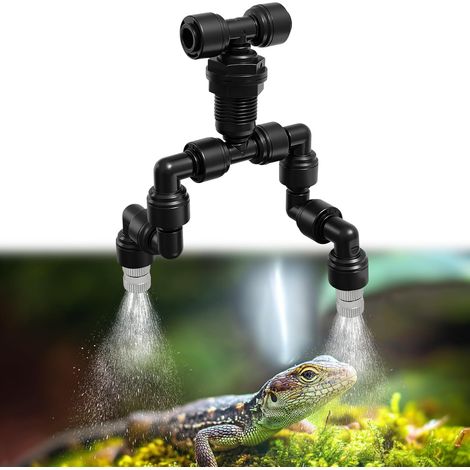 JSSEVN - Set of 2 360° Adjustable Spray Nozzles for Reptiles and Aquariums, Terrarium Accessories, 1/4" Fitting (1/5)