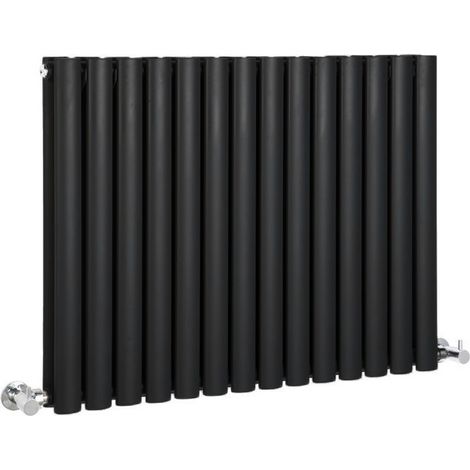 Hudson Reed Vitality – Radiateur Design Horizontal – Noir  – 63.5 x 82.6cm Double Rang