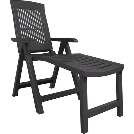 Maison Exclusive - Tumbona de plástico gris antracita (1/5)