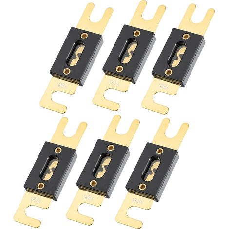 Fusibles ANL 125A - Lot de 6 - Laiton Doré - Protection Circuit Audio - Auto Moto Marine - 8x1,9x0,8cm (1/5)
