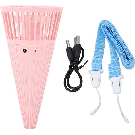 Mini portable fan to hang around the neck, summer pink conical table model - AquaForge (1/5)