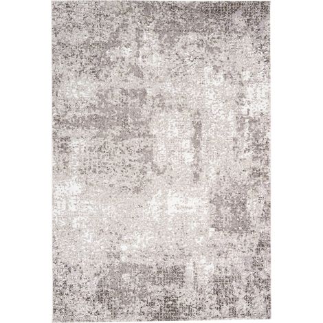 Tapis taupe design 3d effet relief intérieur - 170 x 120 cm