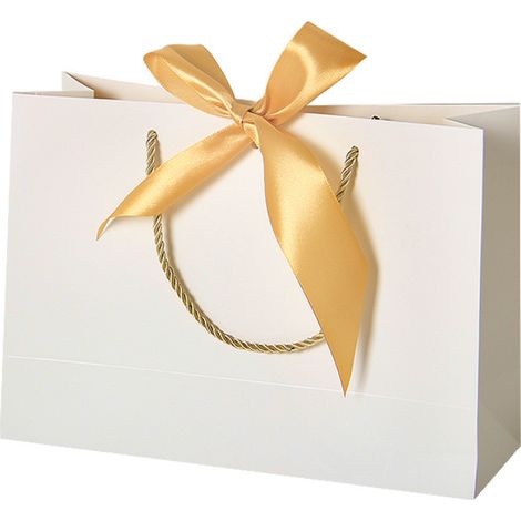 6 pièces Sacs Cadeaux Blanc,Pochettes Cadeau en Papier Moyen avec Anse,Paquet Luxe Elégantes pour Anniversaires Mariages Fêtes Noël (1/5)