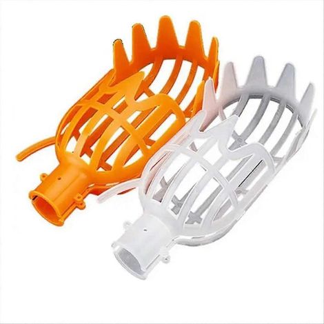 Têtes de cueille-fruits en plastique avec panier, lot de 2 pour la cueillette des fruits, accessoire de jardin pratique pour récolter facilement sans échelle (1/5)