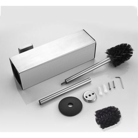 Porte-brosse WC en acier inoxydable pour salle de bain et hôtel (chrome) (1/4)