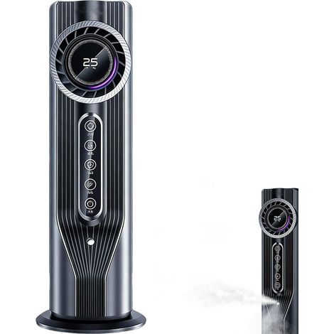 Climatiseur portable 3-en-1 100ml mini ventilateur brumisateur minuterie 6h LED chambre bureau,Noir (1/5)