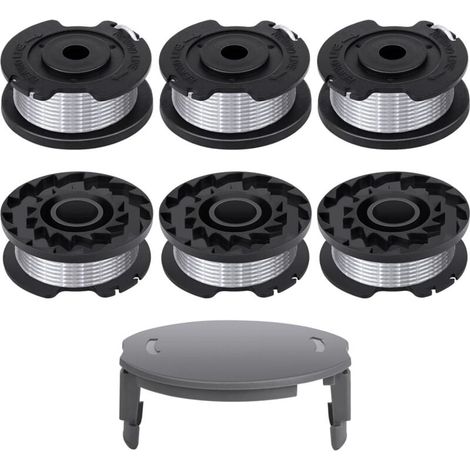 6 bobines pour coupe-bordures Bosch - Compatibles F016800569 et F016800385 - Diamètre 1,65 mm, longueur 4,9 m - Capuchon F016F04557 inclus. (1/4)