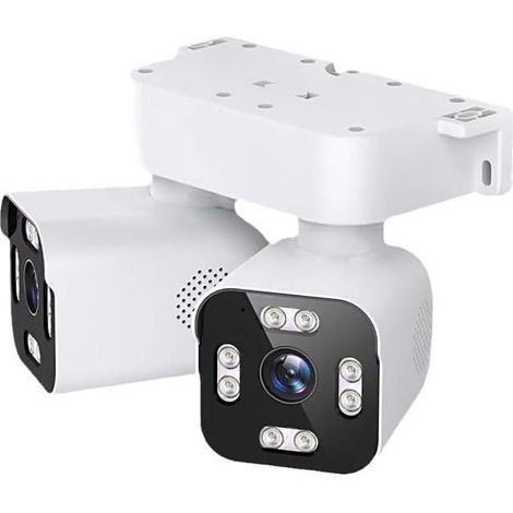 JSSEVN - Cámaras de exterior de 2.5K y 5MP con doble lente, cámara de seguridad WiFi inalámbrica con audio y video, comunicación bidireccional y seguimiento automático. (1/5)