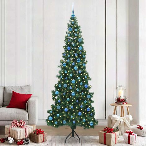 vidaXL Árbol de Navidad Artificial de Esquina Verde 240 cm PVC y Metal (1/5)