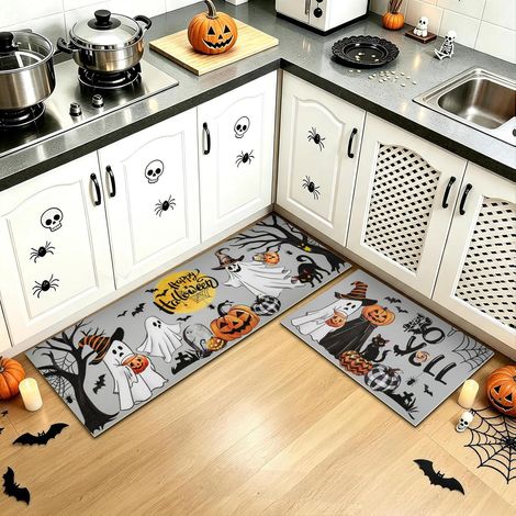 Tapis de Cuisine Devant Evier Halloween Citrouille Antidérapant (1/5)