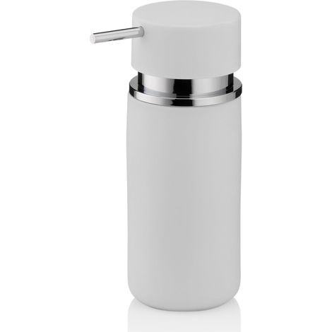 Distributeur de Savon 300 ML, Distributeur de Savon Blanc Céramique, Surface antidérapante, Flacon Pompe, Distributeur de Liquide Vaisselle (1/5)