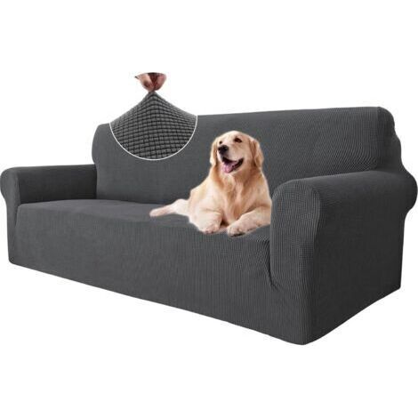 180 240cm Gris Housse Canapé 3 Places avec Accoudoirs, Housse Canape Extensible, Protege Canape Universelle, Housses pour Meubles Protection pour Chiens et Chats, Moderne Housse Fauteuil