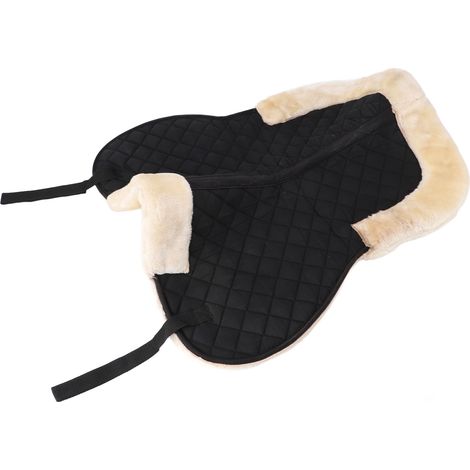 Tapis de selle anglais demi-selle en polyester imitation laine, absorbant les chocs, antidérapant et respirant pour cheval (1/5)