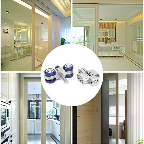 Roue suspendue silencieuse acier inox pour porte coulissante bois verre galet ferrage meuble (1/5)