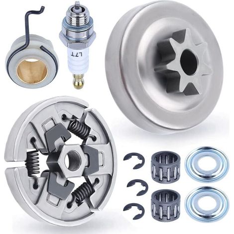 Kit de roulement à aiguilles pour tronçonneuse compatible Stihl MS290 MS390 029 039 MS310 pignon 3/8 7T avec rondelle vis sans fin E-Clip bougie d'allumage pièces de rechange (1/5)