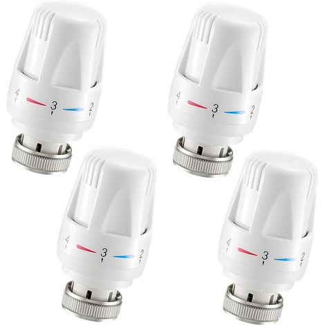 Lot de 4 thermostats de chauffage, Thermostat chauffage M30x1,5, Thermostat de radiateur, Tête de vanne thermostatique, Tête thermostatique pour radiateur de chauffage pour la maison et le bureau (1/5)