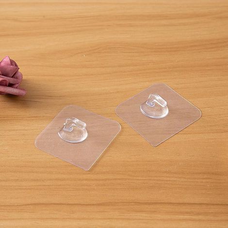 (4pcs)crochet En Cristal Transparent Sans Forage Autocollant Adhsif Puissant Crochets, Pas De Rayures Impermable Et Oilproof Pour Home De Salle De (1/5)