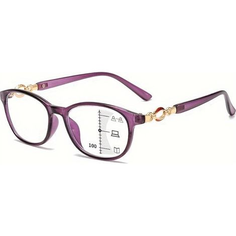 Lunettes progressives multifocales, lunettes de lecture pour femmes, lunettes d'ordinateur bloquant la lumière bleue (400)