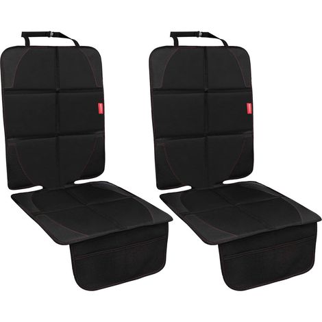 MORROLS Car Seat Protector, Child/Dog Car Seat Protector with Organizer, Anti-Slip Car Seat Covers（Black,2 PACK）