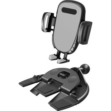 CD Slot Car Phone Holder, Universal CD Phone Holder for Car with Adjustable Clamp, 360° Rotation of CD Slot Phone Holder for Car (Grey)