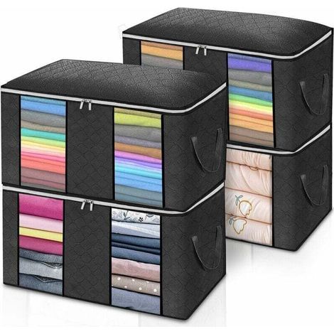 Set mit 4 Aufbewahrungsbeuteln, H 35 x B 60 x T 40 cm, Schwarz (1/5)