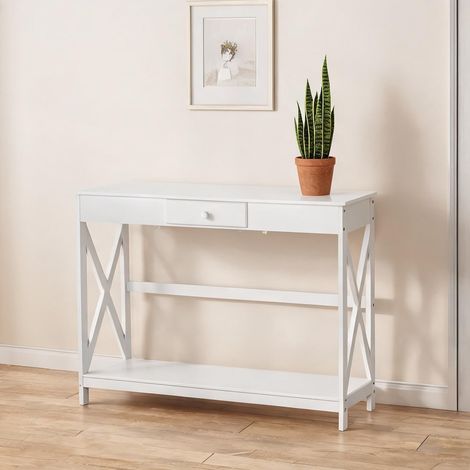Console blanco en MDF 100 x 30 x 81 cm (1/5)