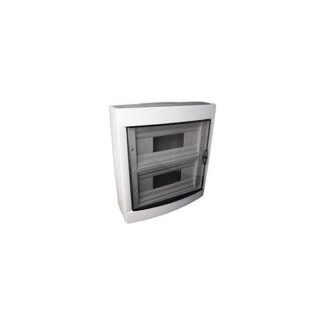 Aufputz-Verteilerkasten 2x12, 2-reihig, 24 Module, Schutzart IP40, transparente Tür, 90912124, Viko von Panasonic