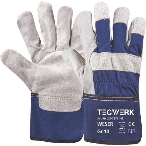 TECWERK Handschuhe Weser Gr.10 blau EN 388 PSA II TECWERK
