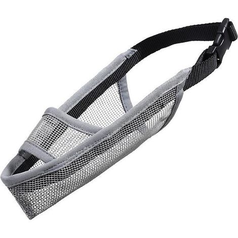 Filiyano-Laisse pour chien en nylon gris résistant et respirant, pour petits et moyens animaux de compagnie, anti-morsure et anti-aboiement (1/4)