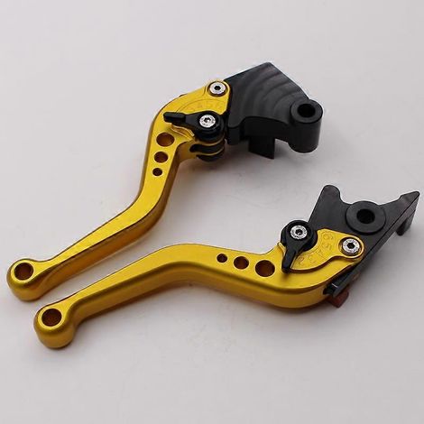 Accessoires moto : Klaxon de frein modifié, guidon Kawasaki Z125, levier d'embrayage Pro, levier de démarrage au frein (poignée courte dorée). (1/5)