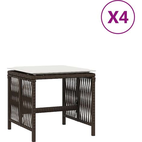 Maison Exclusive - Sgabelli Giardino con Cuscini 4pz Marroni 41x41x36cm Polyrattan