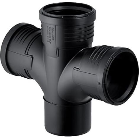 Geberit Silent-PP Derivazione a curva 87,5° doppia, DN 100 / 100 / 100, 390.566.14.1