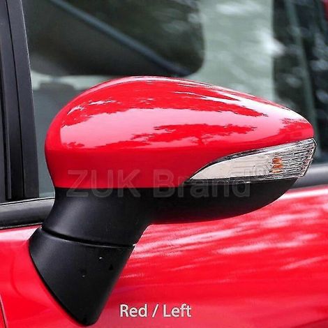 Farbig lackierte Außenspiegelabdeckung für Ford Fiesta 2009–2014 – Rot, links