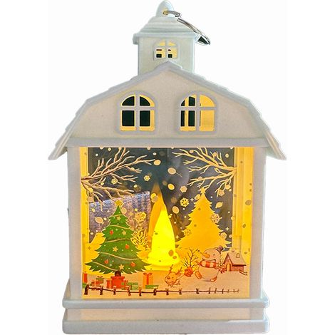 (Weißer Weihnachtsbaum) Tragbare LED-Nachtlicht-Weihnachtsbaumdekoration im Retro-Stil zum Aufhängen am Fenster – Kreatives Zubehör (1/2)