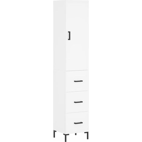 Aparador cajonera mueble almacenaje organizador cocina salón salón alto 345 x 34 x 180 cm madera de ingeniería blanco 020032330