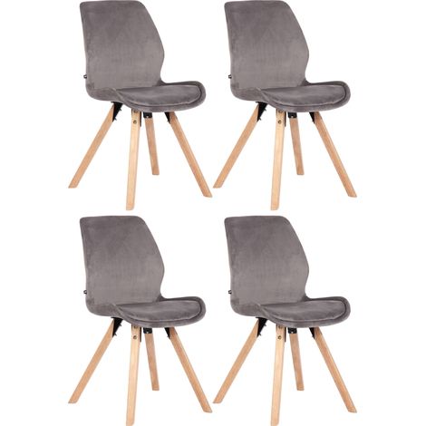 Set di 4 sedie Luna grigio Velluto (1/5)
