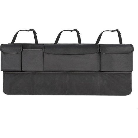 Organisateur de coffre de voiture, protections dorsales, multi-poches, rangement de voyage pour enfants, durable et pliable, filet de rangement pour couverture arrière de voiture (1/5)