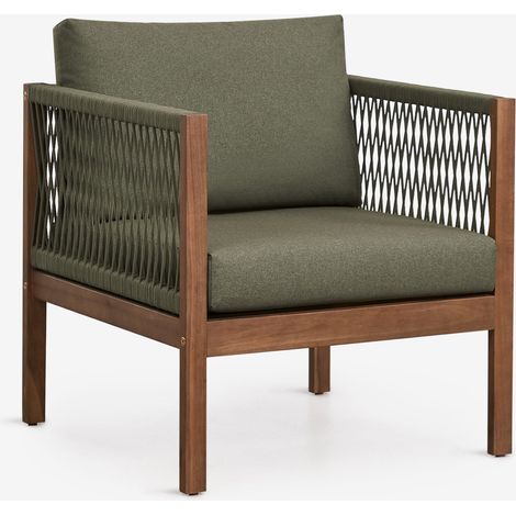 Sillón con reposabrazos en madera de acacia Branson SKLUM       