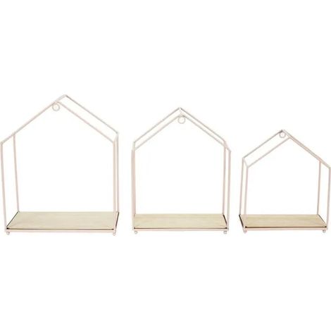 Etagere - HOME DECO FACTORY - Filaire - Industrielle - Rose et Marron (1/5)