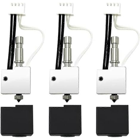 3-teiliges 0,2/0,4/0,6-mm-Druckkopf-Extruder-Kit mit Hot-End-Heizblock, Heizstab, Thermistor und Düse für Anycubic Kobra S1 (1/5)