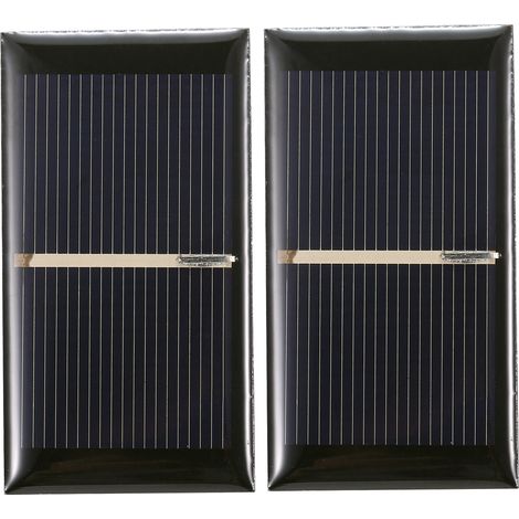 Lot de 2 panneaux solaires mini 0,28W 2V en silicium polycristallin petites cellules solaires étanches IP65 pour camping portable DIY compatibles jouets lampe ventilateur pompe (1/2)