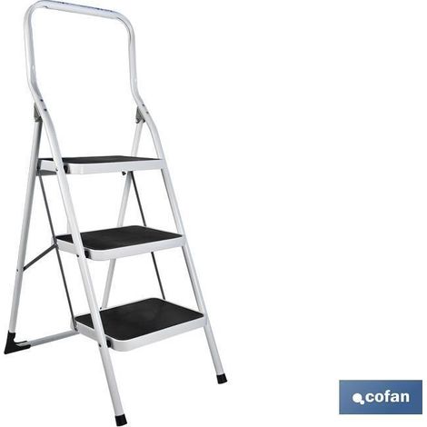 ESCALERA DOMÉSTICA ACERO 3 PELDAÑOS ALTURA 70 CM (1/4)