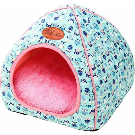 Dog Cat Basket Yurt Shape Fabric with Mat Foldable Warm Washable Pet Cushion for Fall and Winter 2 in 6 Dog Bed Comfortable Mattress for Small Pets (1/5)