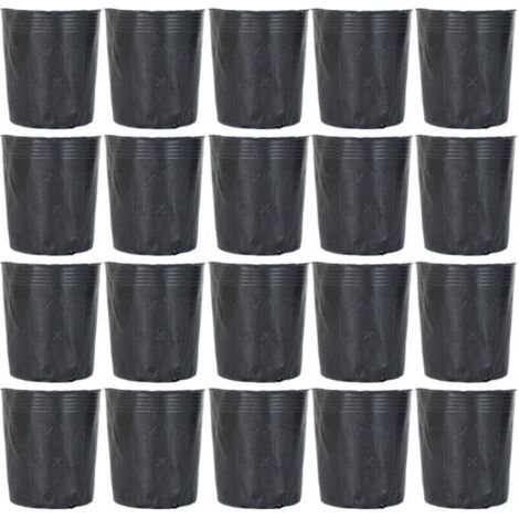 – Lot de 100 pots de pépinière en plastique dégradables – 5 tailles 6,5 à 20 cm – Légers et réutilisables – Pour semis et boutures - 100Pcs